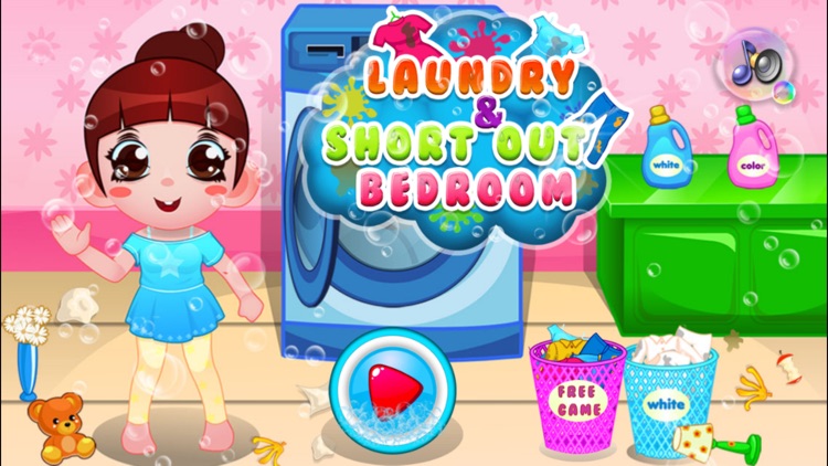 Laundry And ShortOutBedroom kids washing game