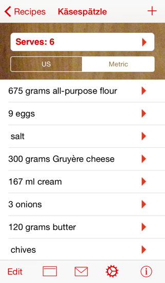 serving sizer recipe manager iphone screenshot 4