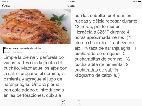 Cuban Recipes Pork & Restaurants HD screenshot 2