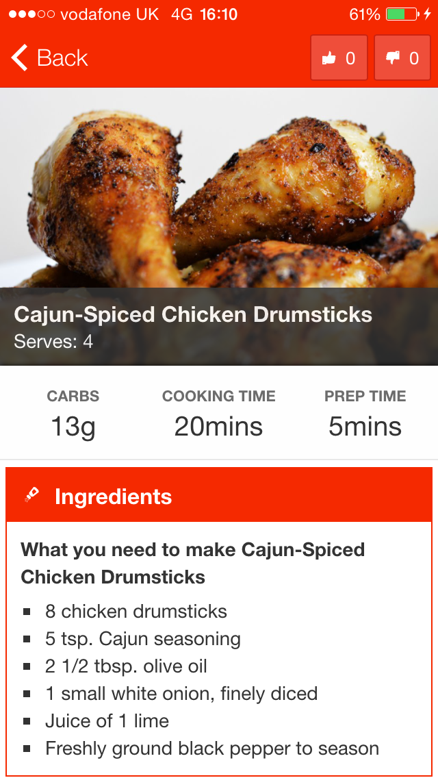 Diabetes Recipe App Screenshot