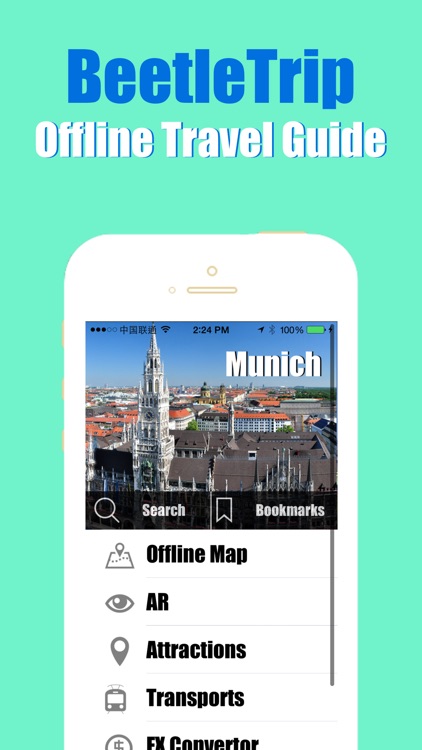 Munich travel guide and offline city map, Beetletrip Augmented Reality München bahn Metro Train and Walks