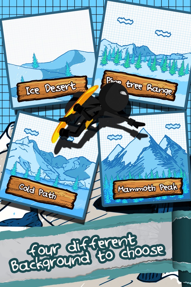 A Superhero Stickman Run - Amazing Mountain Snowboard Racer screenshot 2