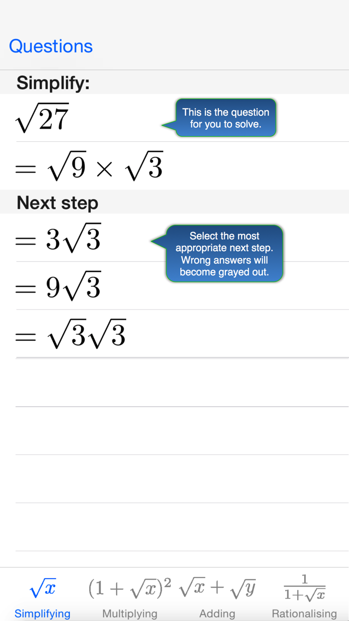 Practice Perfect Surds