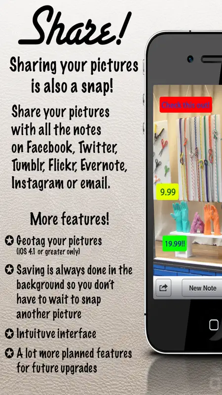 Snap Camera! - Write notes on your pictures the easy way. screenshot 5 of 5