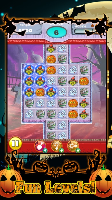 Screenshot #3 pour Halloween Match 3 Spooky vacances Jeu GRATUIT