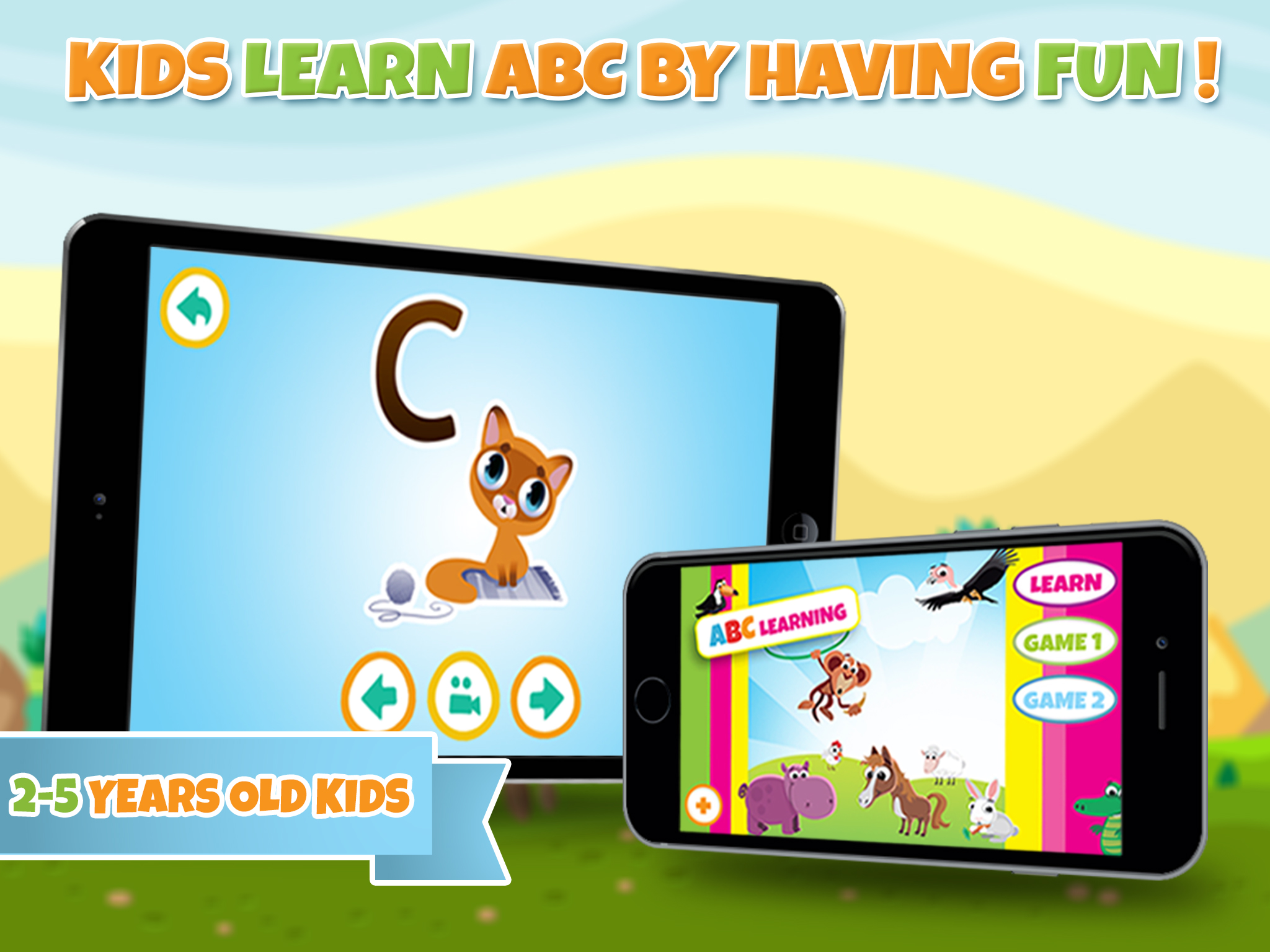 Learn alphabet and letter - ABC learning games for toddler kids & preschool children