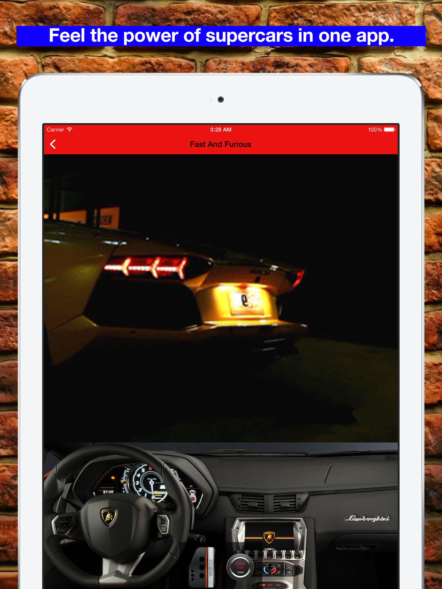 Garage: simulator exhaust sounds sports car.