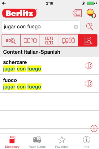 Italian <-> Spanish Berlitz Basic Talking Dictionary screenshot 3