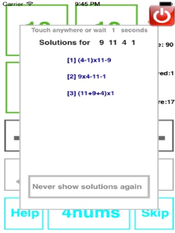 Screenshot #6 pour 4 Numbers Math Game