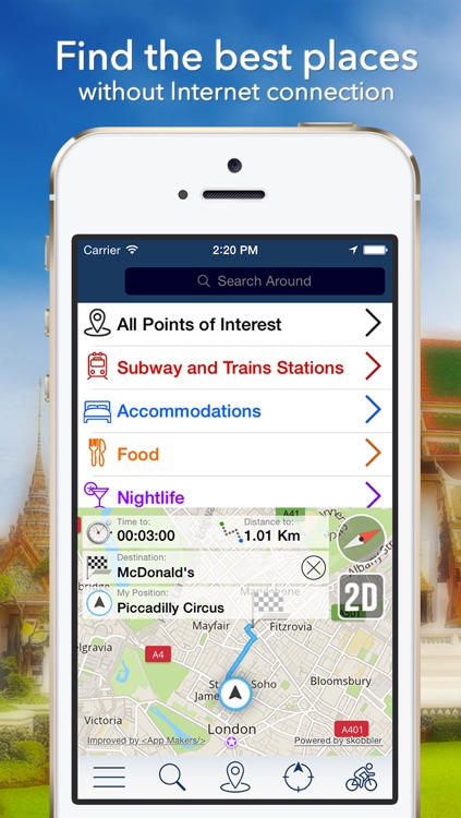 Thailand Offline Map + City Guide Navigator, Attractions and Transports