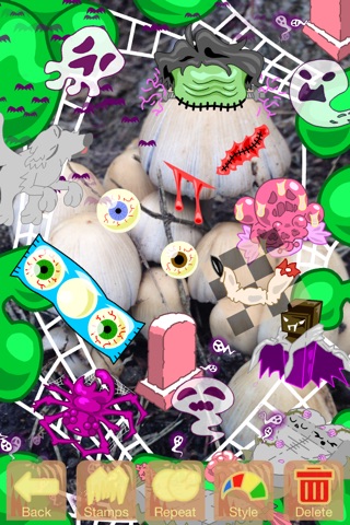 Punykura Halloween - kawaii purikura (Cute Japanese Photo Sticker Horror Deco) & Animated GIF maker screenshot 2