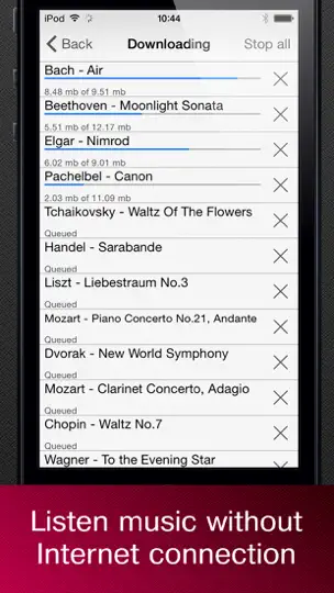 Captura de pantalla de Obras Maestras De La Música Clásica Gratis en iPhone 4