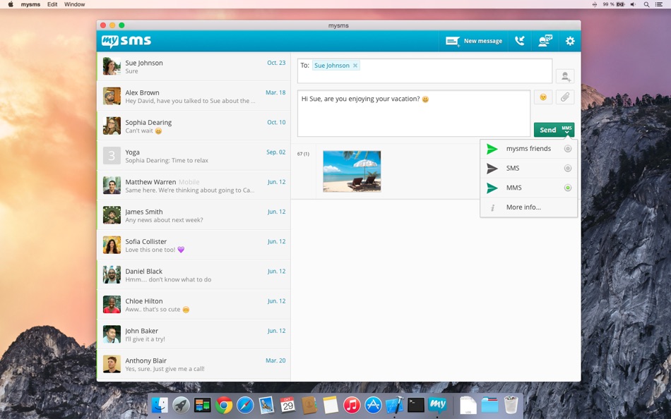 #3. mysms - SMS Texting & Sync (macOS) 来自: Up to Eleven