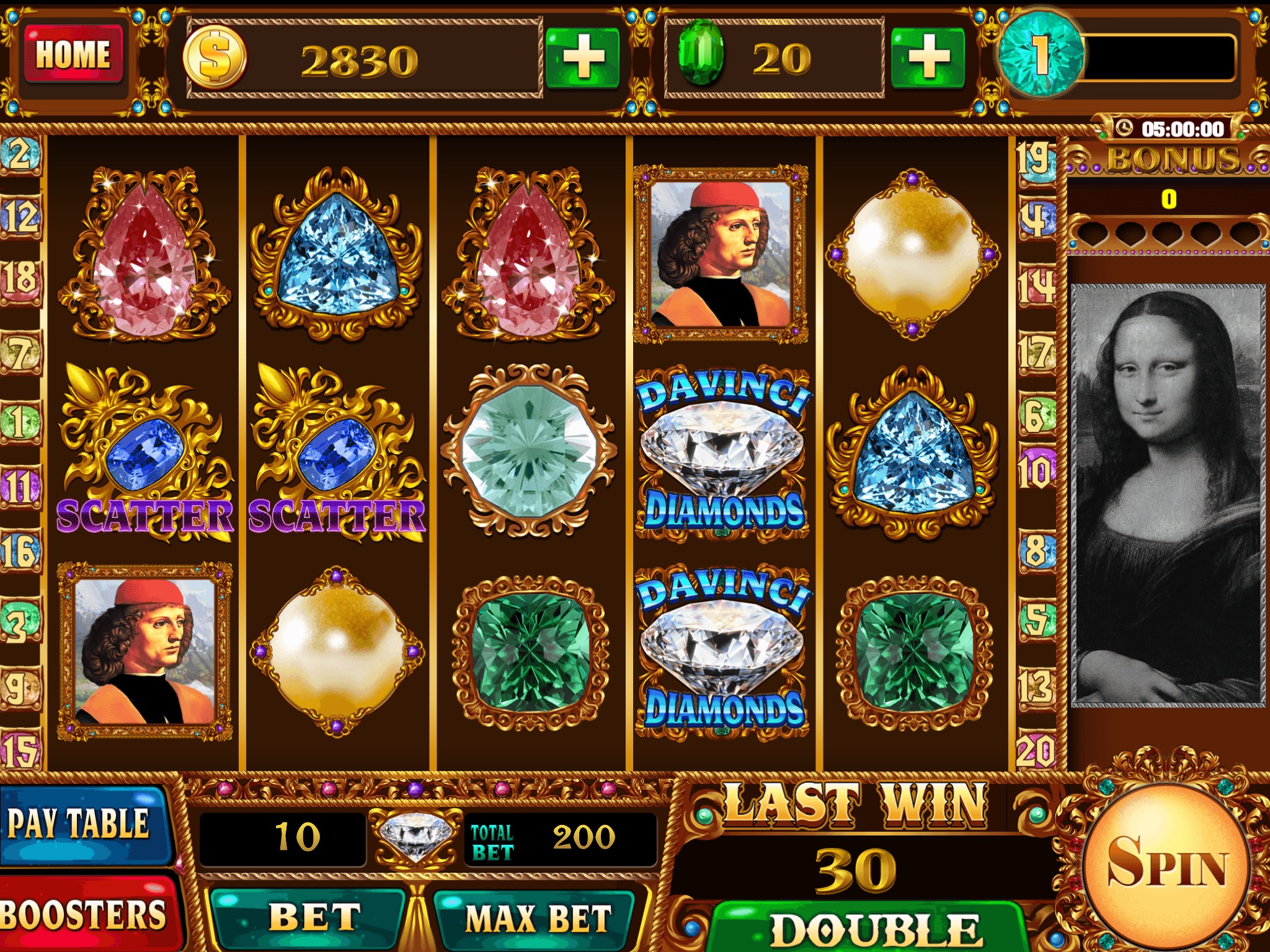 Slot - Diamonds of DaVinci Code HD screenshot 4