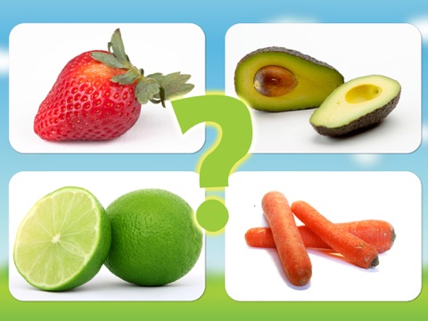 Fruits and vegetables flashcards quiz and matching game for toddlers and kids in English iPad screenshot 4 - Education app