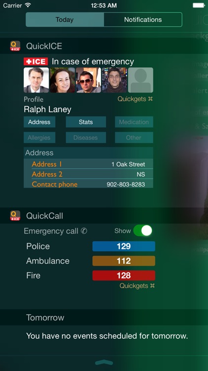 Quickgets ICE - In Case of Emergency info & call widgets and app