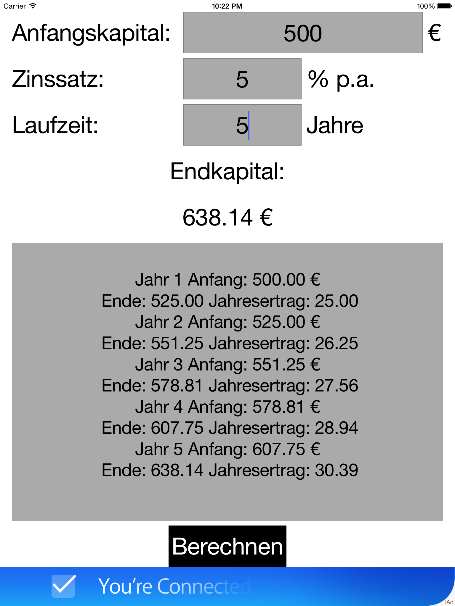 IsI Zinseszins-Rechner