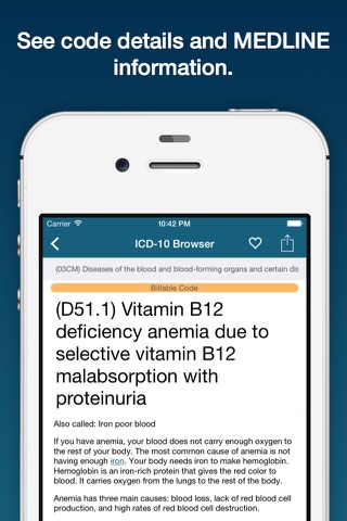 2016 ICD 10 Codes - Offline browse and search of 2015/2016 CM & PCS code with MEDLINE info screenshot 2