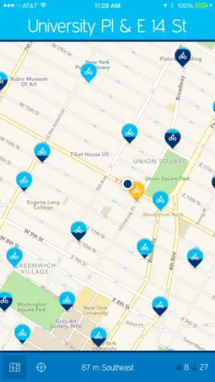 Скриншот NYC Bikes — A One-Tap Citi Bike App на iPhone 4