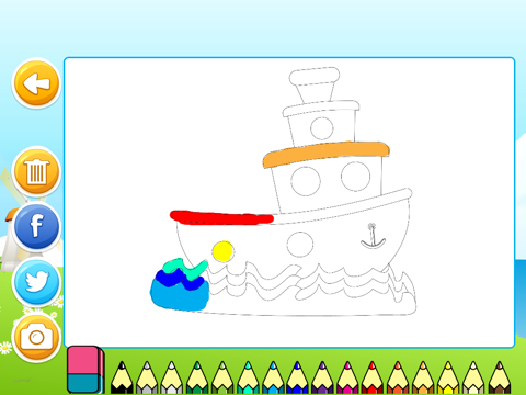 Vehicles and transportation : free coloring, jigsaw puzzles and educative games for kids and toddlers iPad screenshot