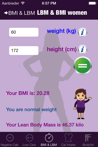 negative calorie weight loss tool screenshot 2