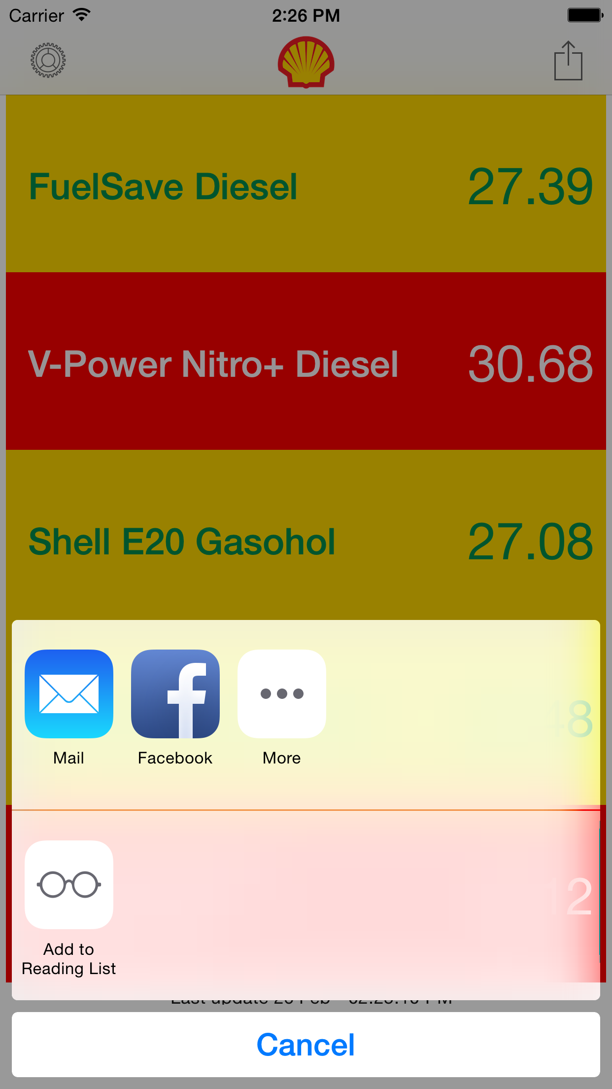 Shell Oil Price + Widget