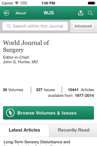 World Journal of Surgery screenshot 3