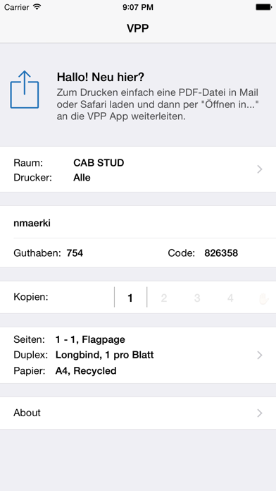 Screenshot #1 pour ETHZ VPP Printer