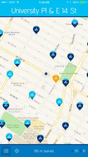 Capture d'écran de NYC Bikes — Une App Citi Bike One-Tap sur iPhone 4
