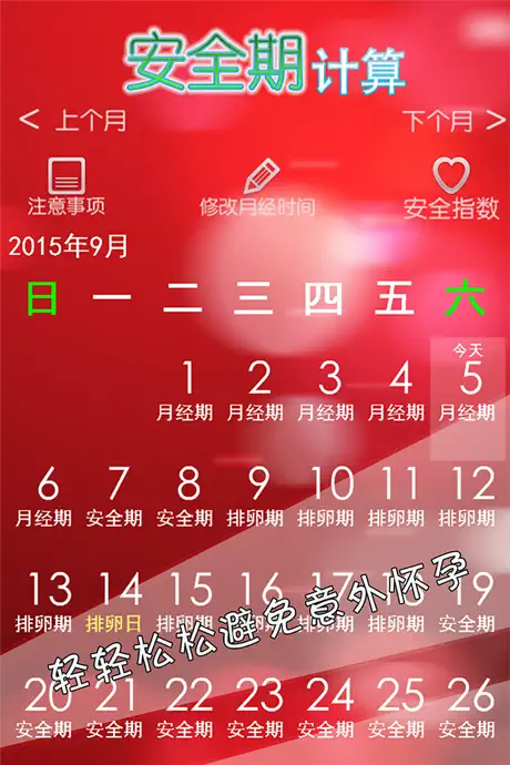 安全期计算