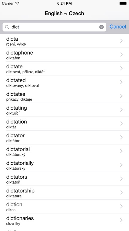 English-Czech dictionary