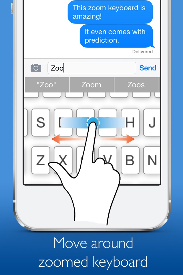 Zoom Keyboard – with Prediction: Custom Keyboard for iOS8 screenshot 3