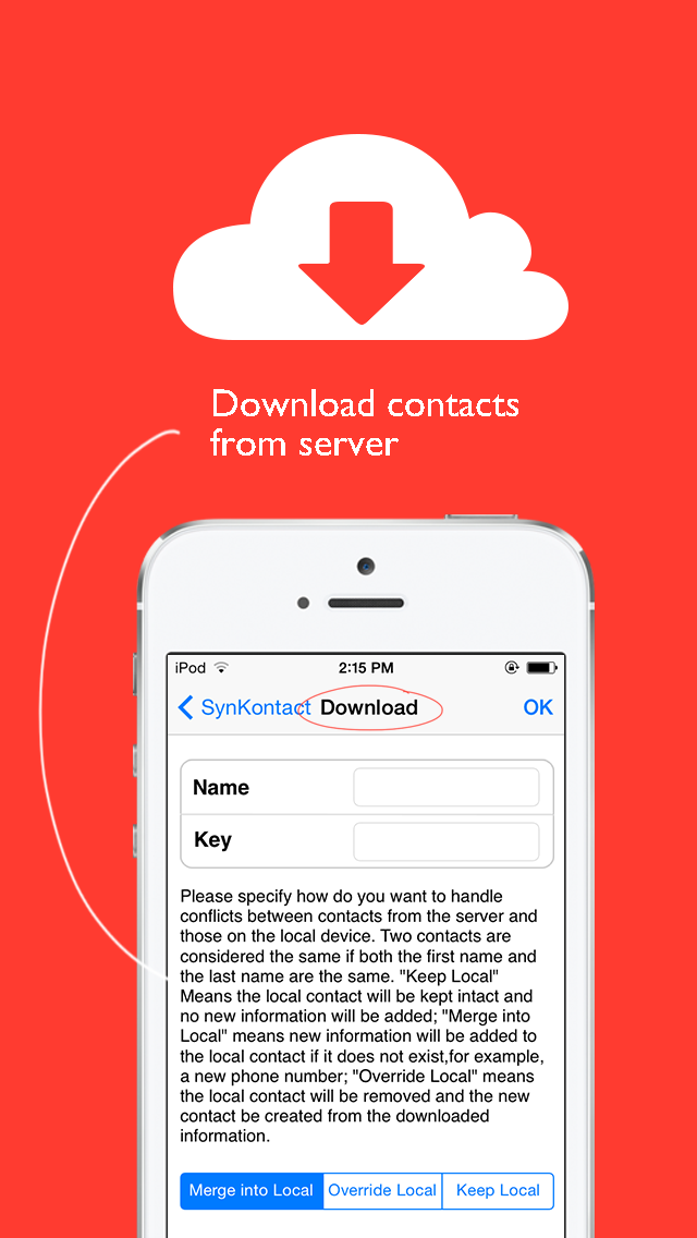 Synkontact: synchronize addressbook and transfer contacts Screenshot 2