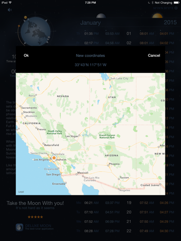 Screenshot #4 for Raise and Set Times - Moonrise, moonset, sunrise, sunset times and compass
