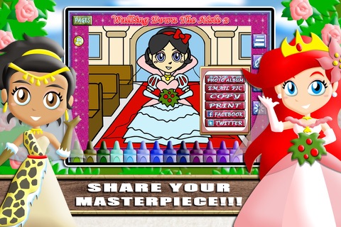 Princess Wedding Dress Coloring PRO - Magical Makeover Book screenshot 2