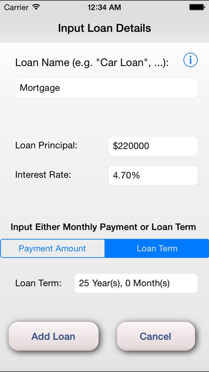 iCalc Loan - Loan Calculator with Interest, Payments and Snowball Payment Methods