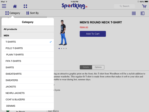 Sportking iPad screenshot