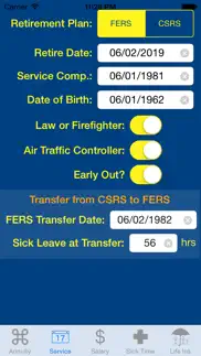 fedcalc fers and csrs annuity calculator iphone screenshot 2