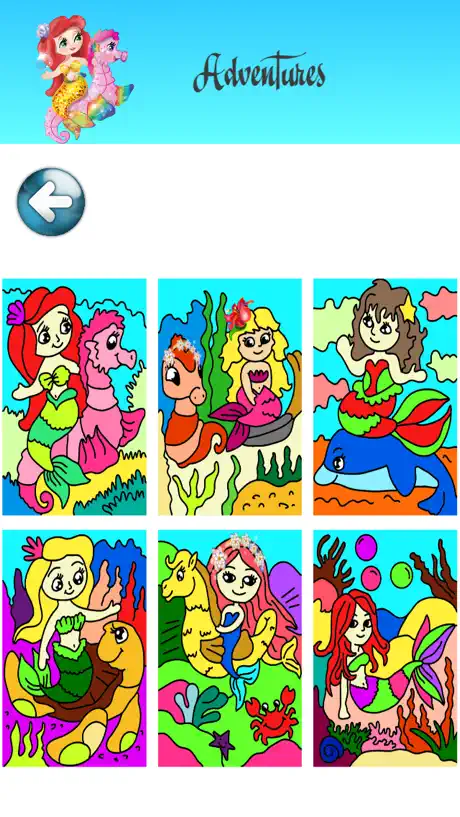 Mermaid Princess Coloring Pages for Girls and Games for Ltttle K