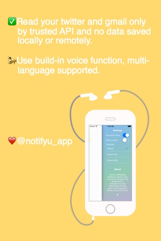 Notify U - Get voice notifications on your iPhone screenshot 3
