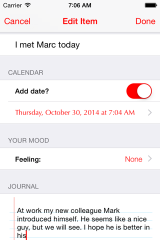 Touch ID journal screenshot 4