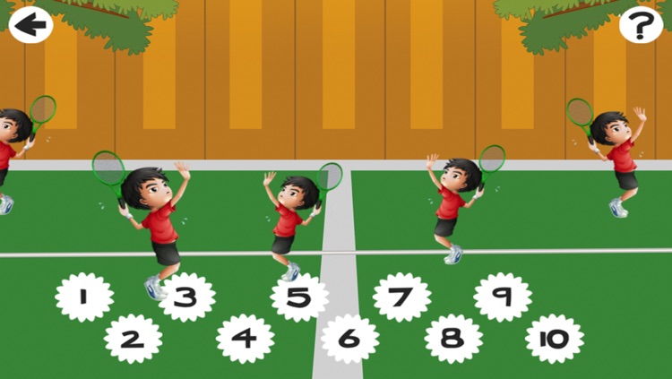 Action on the tennis court; counting game for children: learn to count 1 - 10 screenshot-4