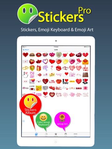 Stickers Pro for iOS8 +Emoji Keyboard & Emoji Artのおすすめ画像1