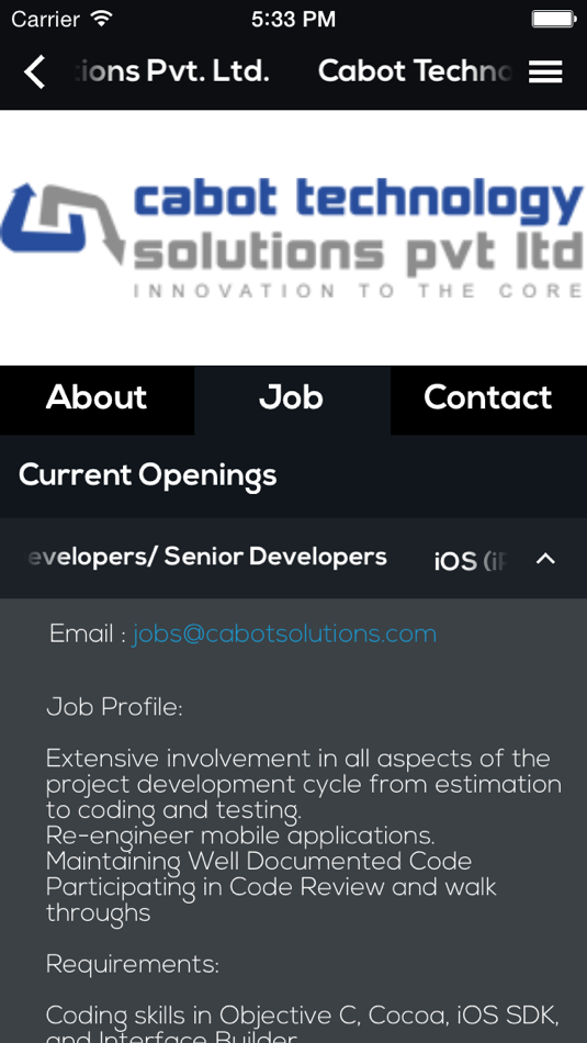 #4. Infopark App (iOS) 게시자: Cabot Technology Solutions Private Limited