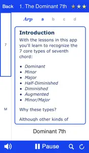 Chordelia Seventh Heaven - improve your music theory and develop your technique with dominant, diminished and more 7th chords - for smooth latin, jazz and gypsy sounds screenshot #1 for iPhone