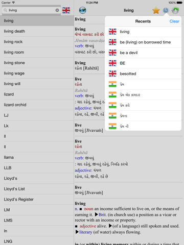 English Gujarati best dictionary Translator iPad screenshot 4 - Education app