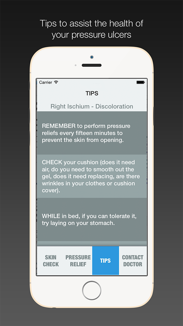 Pressure Ulcer Prevention (PUP) screenshot