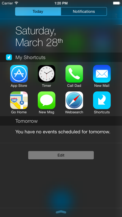 Screenshot #1 pour Shortcuts - For your Notification Center