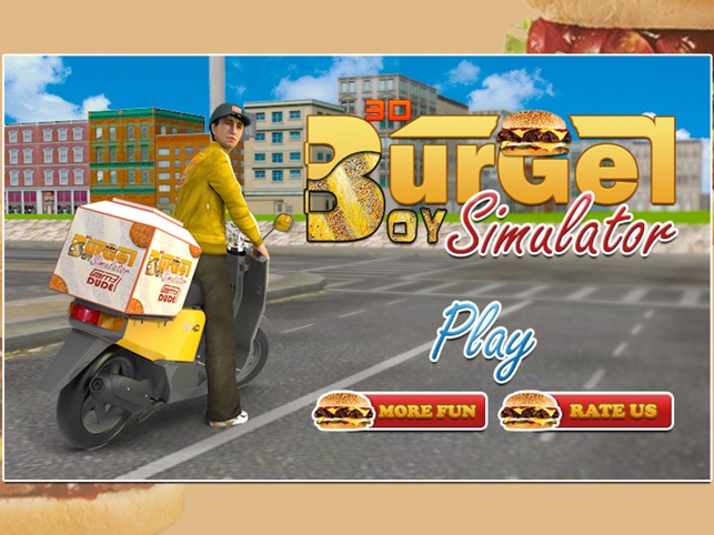 3D Burger Boy Simulator - Crazy lái xe máy và xe đạp giao cưỡi mô phỏng trò chơi mạo hiểm