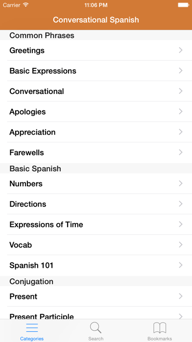 Screenshot #1 pour Spanish Phrasebook: Conversational Spanish